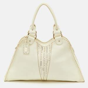 Pre Owned Fendi Devil Trapezio Off White Selleria Leather Shoulder Bag