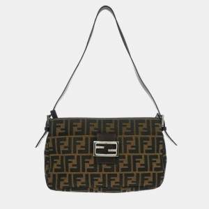 Pre Owned Fendi Brown Canvas Zucca Handbag
