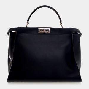 مملوكة مسبقًا Fendi Peekaboo Monster Eyes Large Calfskin Leather Top Handle Bag