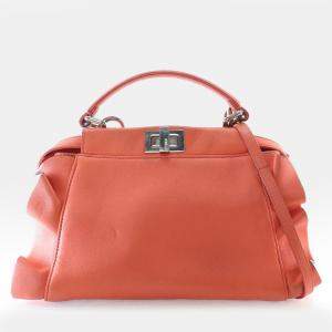 مملوكة مسبقًا Fendi Peekaboo Iconic Waves Mini Nappa Leather Satchel Bag