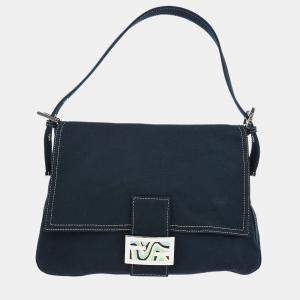 مملوكة مسبقًا Fendi Navy Canvas Mamma Baguette Handbag