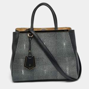 مملوكة مسبقًا Fendi 2Jours Medium Black Leather and Stingray Tote