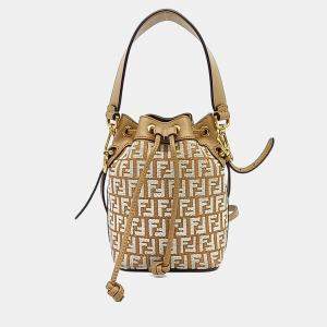 Pre Owned Fendi Multicolor Fabric and Leather Montresor Bucket Bag Mini