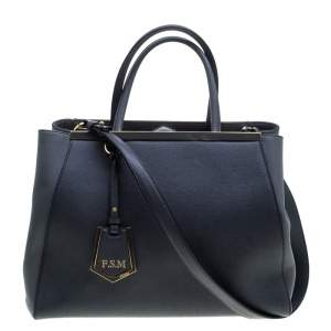 Pre Owned Fendi Grey Leather Medium 2Jours Tote