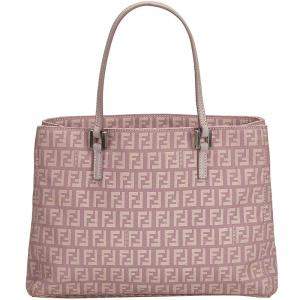Pre Owned Fendi Purple Zucchino Canvas Tote
