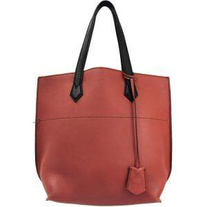 Pre Owned Fendi Rose Pink/Black Leather All In Shopping Tote