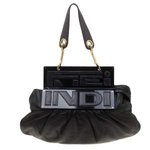 Pre Owned Fendi Black Leather To You Convertible Shoulder Bag