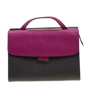 Pre Owned Fendi Tri Color Textured Leather Small Demi Jour Tote