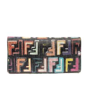 Pre Owned Fendi Multicolor Zucca Coated Canvas Wallet