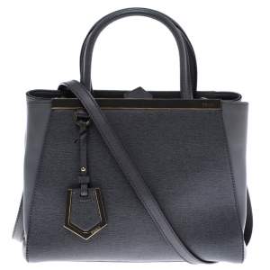 Pre Owned Fendi Grey Leather Mini 2jours Tote