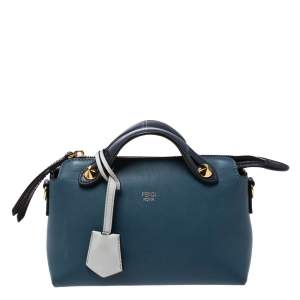 Pre Owned Fendi Blue Leather Mini By The Way Crossbody Bag