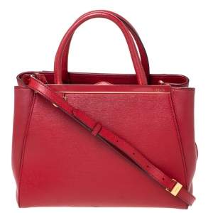 Pre Owned Fendi Red Leather Mini 2Jours Tote 
