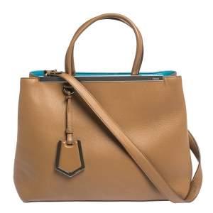 Pre Owned Fendi Tan Leather Medium 2jours Tote