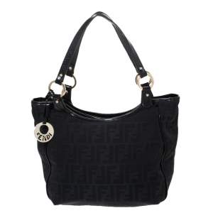 Pre Owned Fendi Black  Zucca Canvas Chef Shopper Tote
