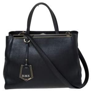 Pre Owned Fendi Black Leather Medium 2Jours Tote 