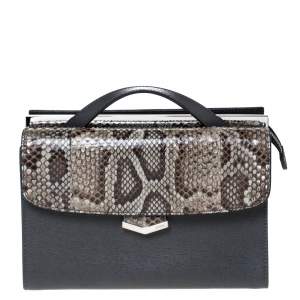 Pre Owned Fendi Multicolor Leather and Python Mini Demi Jour Shoulder Bag