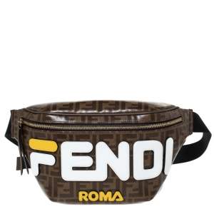 Fendi Brown Zucca Coated Canvas Spalmati Mania Belt Bag