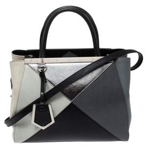 Pre Owned Fendi Multicolor Leather Mini Geometric 2jours Tote