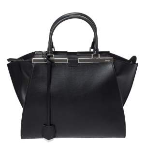 Pre Owned Fendi Black Leather 3Jours Tote