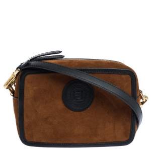Pre Owned Fendi Brown Suede Mini Camera Bag