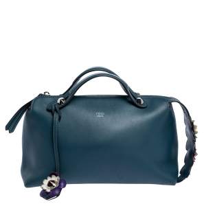 Pre Owned Fendi Pale Blue Leather Small By The Way Shoulder Bag