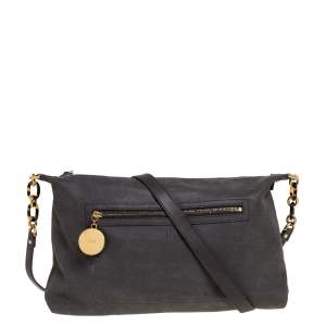 Pre Owned Fendi Grey Suede Crossbody Bag
