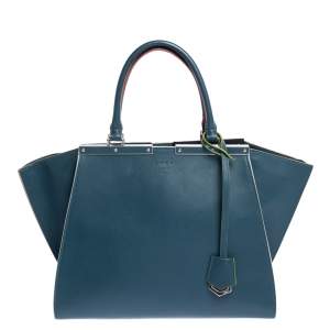 Pre Owned Fendi Blue Leather Medium 3Jours Tote