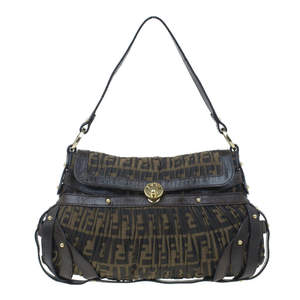 Pre Owned Fendi Brown Zucca Chef Hobo