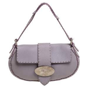 مملوكة مسبقًا Fendi Lilac Leather Selleria Shoulder Bag
