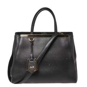 مملوكة مسبقًا Fendi Black Leather Medium 2Jours Tote 