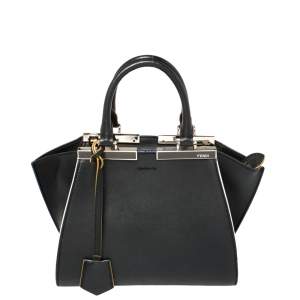 Pre Owned Fendi Black Leather Petite 3Jours Tote