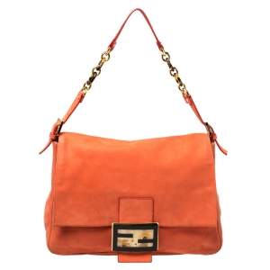 مملوكة مسبقًا Fendi Orange Leather Mamma Forever Shoulder Bag