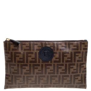 Pre Owned Fendi Coated Canvas FFreedom Pouch Bag