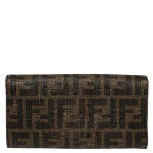 Fendi Tobacco Zucca Coated Canvas Continental Wallet