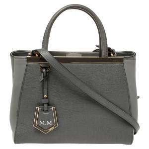 مملوكة مسبقًا Fendi Grey Leather Mini 2jours Tote
