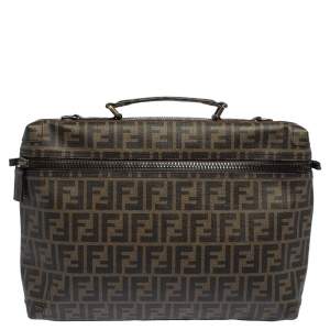 Fendi Tobacco Zucca Coated Canvas Briefcase 