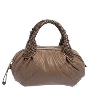 Pre Owned Fendi Brown Leather Spy Hobo