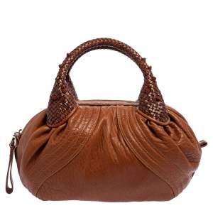 Pre Owned Fendi Tan/Brown Nappa Leather Baby Spy Bag