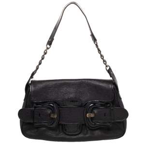 Fendi Black Patent And Leather B Bis Shoulder Bag