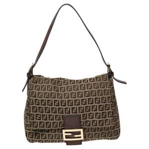Pre Owned Fendi Brown Zucca Canvas Big Mama Forever Shoulder Bag