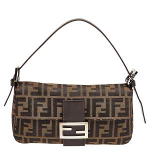 Fendi Brown Zucca Canvas Mamma Baguette Bag