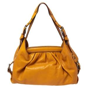 Pre Owned Fendi Mustard Leather Doctor Hobo