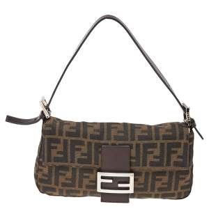 Pre Owned حقيبة فندي  ماما باغيت جلد وكانفاس توباكو زوكا