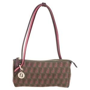 Pre Owned Fendi Tricolor Zucca Canvas Pochette