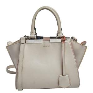 Pre Owned Fendi Beige Leather Petite 3Jours Tote