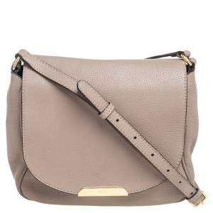 Fendi Grey Leather Flap Crossbody Bag