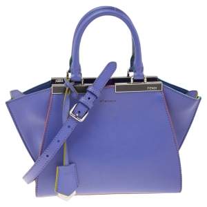 Pre Owned Fendi Purple Leather Mini 3Jours Tote