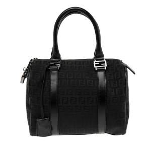 Pre Owned حقيبة فندي فوريفر باليتو كانفاس وجلد زوكينهو سوداء 