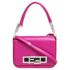 Fendi Magenta Leather 3Baguette Shoulder Bag