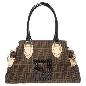 Pre Owned Fendi Brown Zucca Canvas Medium De Jour Bag
